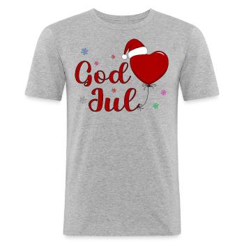 God Joul Weihnachtsfeier - Männer Slim Fit T-Shirt - Grau meliert - Vorne - Nik (191cm)