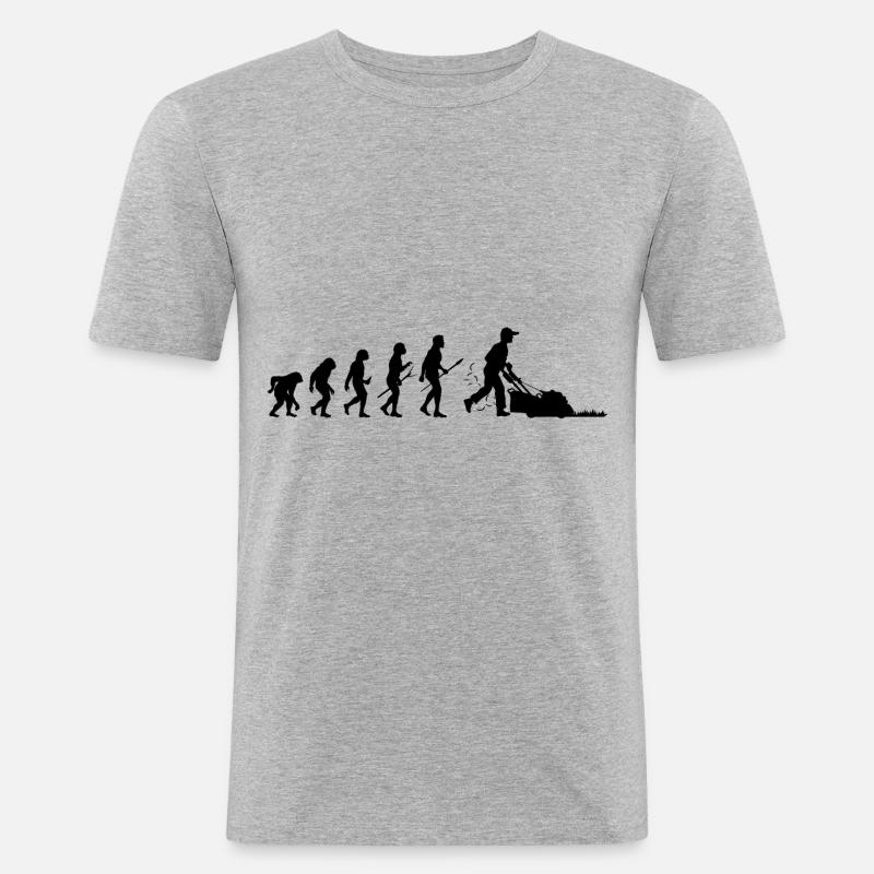 Gärtner Evolution Rasenmäher Aufsitzmäher Gartenar - Männer Slim Fit T-Shirt - Grau meliert