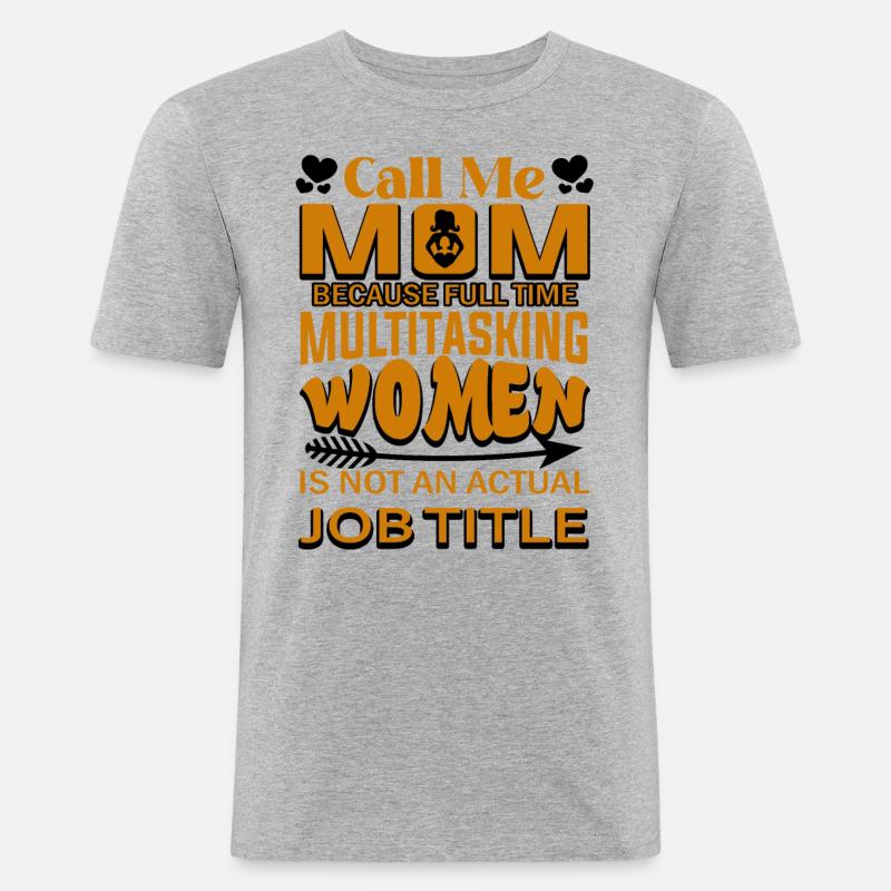 Mutter Multitasking - Männer Slim Fit T-Shirt - Grau meliert