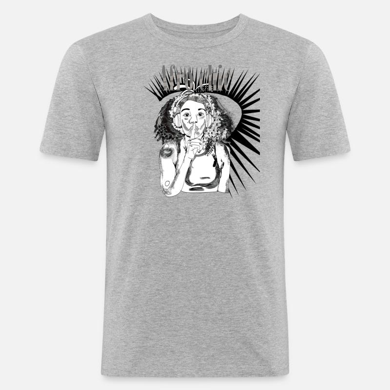 Afro-Chic-Vecter-Kunst - Männer Slim Fit T-Shirt - Grau meliert