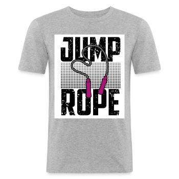 Jumping Rope Graphic Rope Jumping Rope Skipping Si - Männer Slim Fit T-Shirt - Grau meliert - Vorne - Nik (191cm)