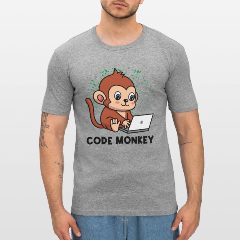 Code Monkey Programming Coder Computer Geek Develo Männer Slim Fit T-Shirt