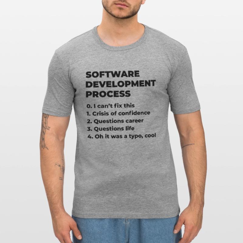 Software Development Process Programmer Coder Nerd Männer Slim Fit T-Shirt