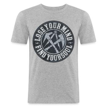 Couvreur - T-shirt près du corps Homme - gris chiné - Devant - Nik (191cm)