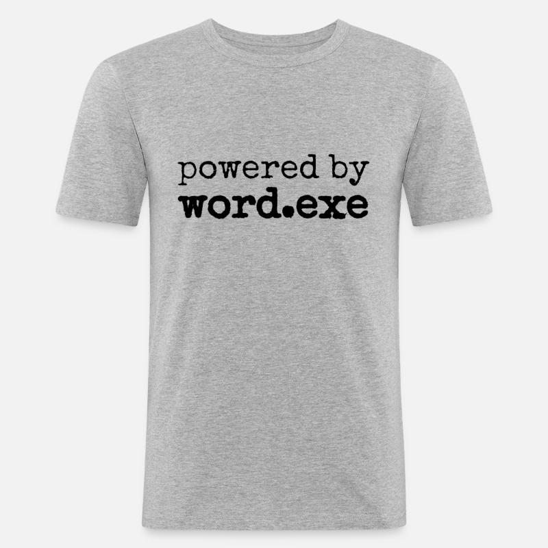 CS: GO alimentato dal meme word.exe - Maglietta aderente da uomo - grigio melange