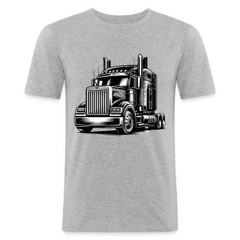 Truck, American Truck - Männer Slim Fit T-Shirt - Grau meliert - Vorne - Nik (191cm)