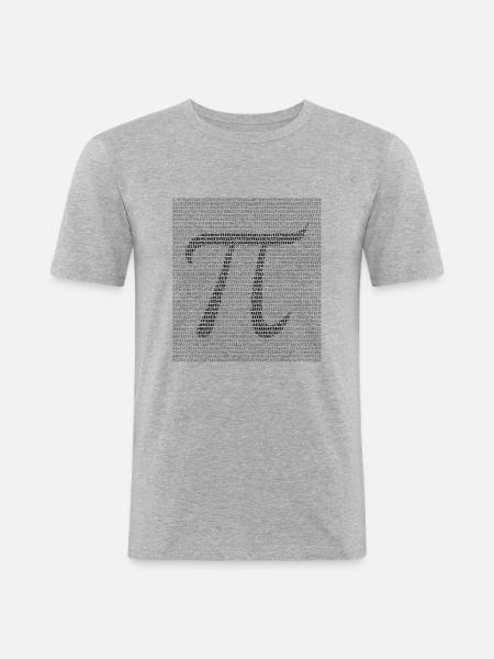 Matematikk - PI med nesten 3000 desimaler - Slim Fit T-skjorte for menn - gråmelert