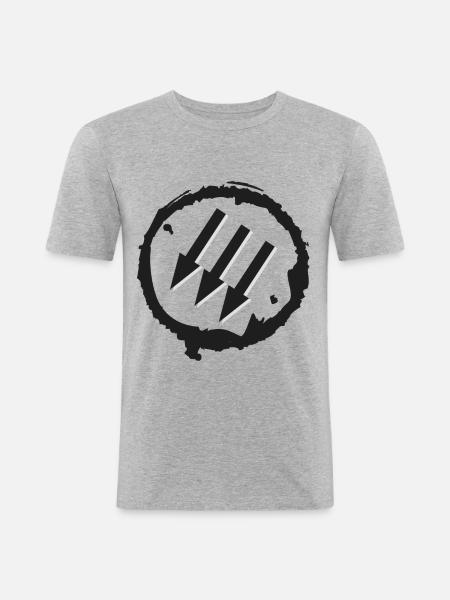 flèches d'antifa - T-shirt près du corps Homme - gris chiné