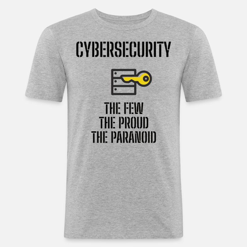 Cybersecurity - IT-Sicherheit Informatiker - Männer Slim Fit T-Shirt - Grau meliert