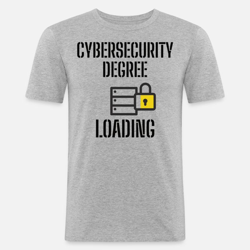 Cybersecurity - IT-Sicherheit Informatiker - Männer Slim Fit T-Shirt - Grau meliert