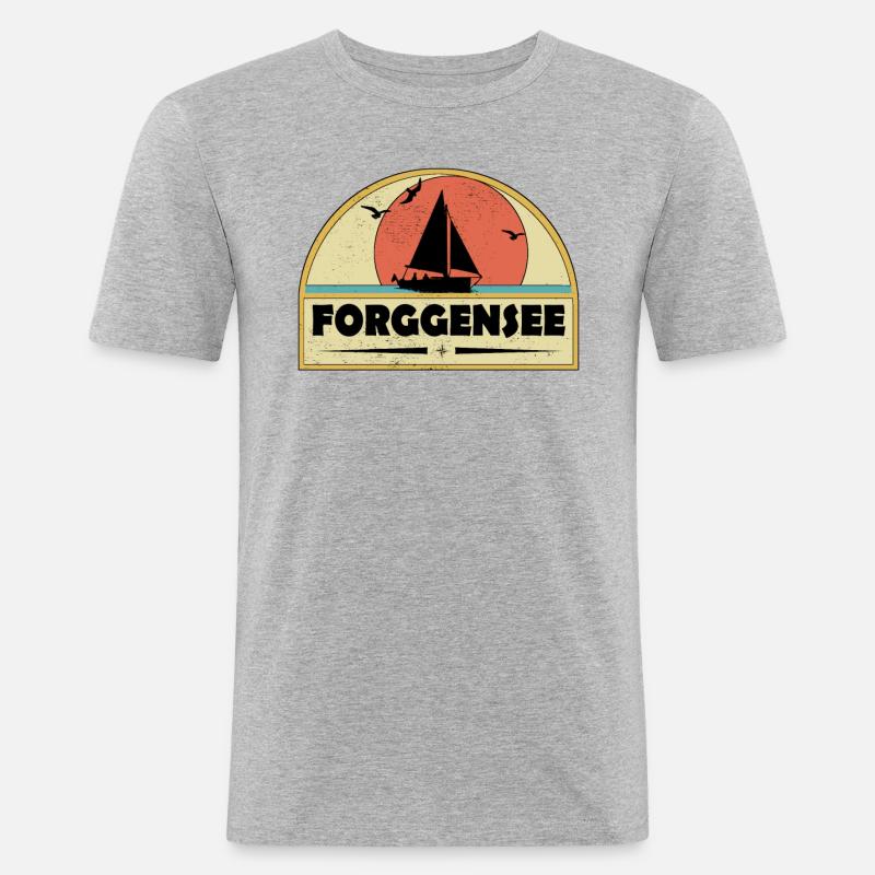 Forggensee - Männer Slim Fit T-Shirt - Grau meliert