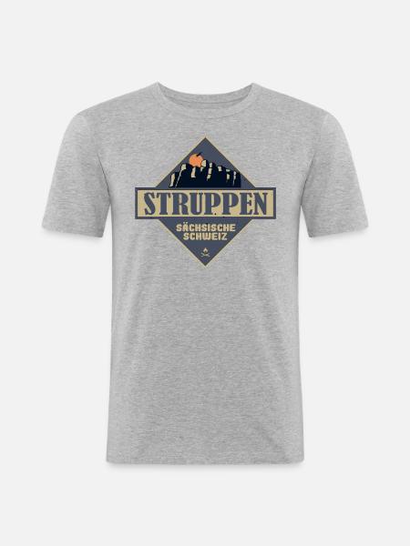 sächsische Schweiz Struppen - Männer Slim Fit T-Shirt - Grau meliert