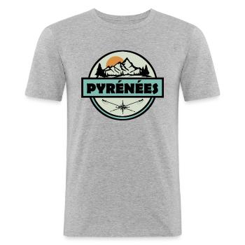 Pyrenäen - Männer Slim Fit T-Shirt - Grau meliert - Vorne - Nik (191cm)