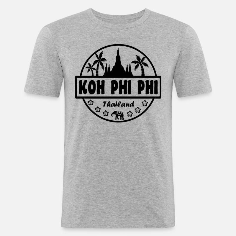 Koh Phi Phi Thailand - Männer Slim Fit T-Shirt - Grau meliert