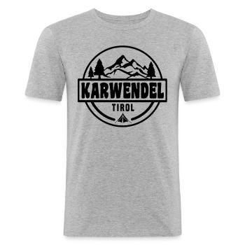 Karwendel - Männer Slim Fit T-Shirt - Grau meliert - Vorne - Nik (191cm)