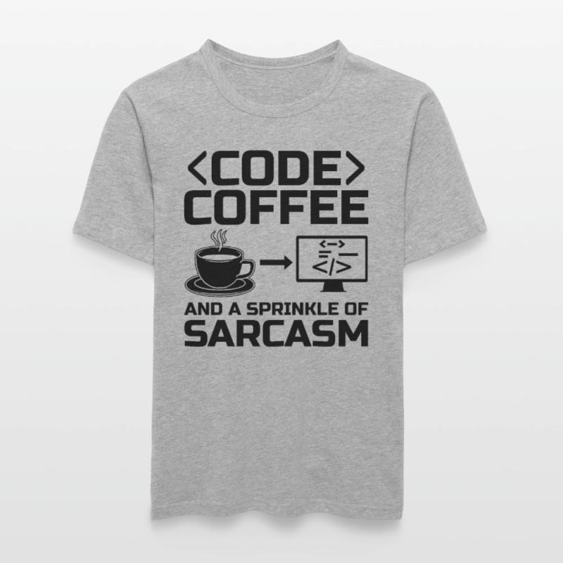 Café Codage Programmeur Codeur Développeur Nerd Coff T-shirt près du corps Homme