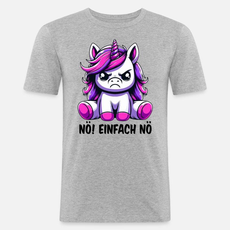Non, tout simplement non - T-shirt près du corps Homme - gris chiné