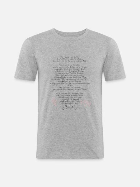 Das Glaubensbekenntnis - Männer Slim Fit T-Shirt - Grau meliert