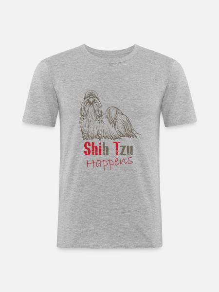 Shit happens - Men's Slim Fit T-Shirt - heather grey
