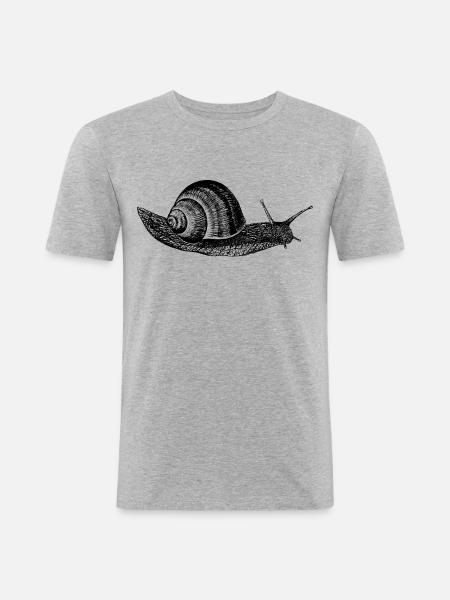 Vineyard Snail Snail - Men's Slim Fit T-Shirt - heather grey