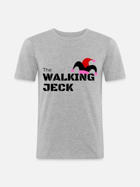 JECK JEAH - Männer Slim Fit T-Shirt - Grau meliert