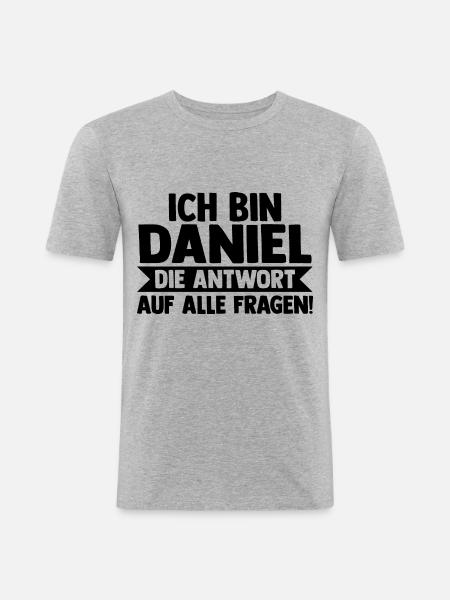 Prénom Daniel - T-shirt près du corps Homme - gris chiné