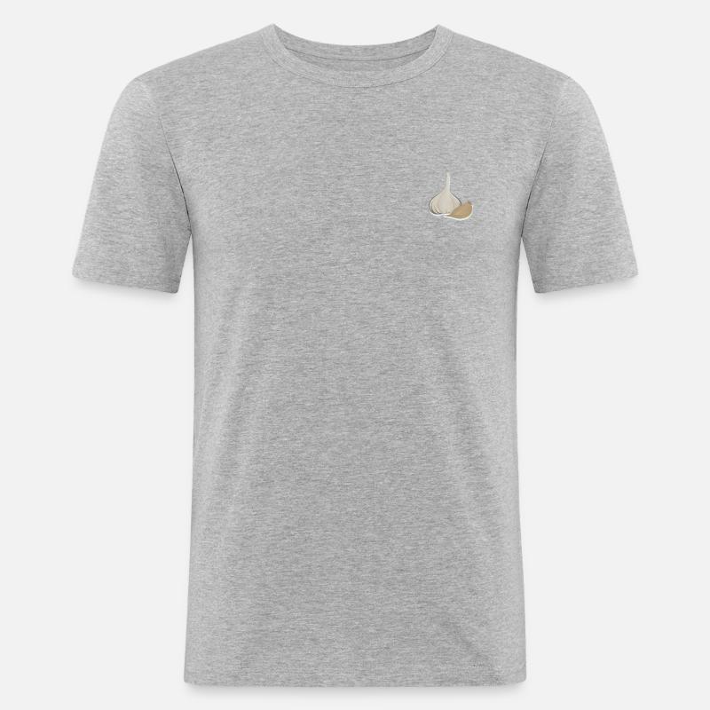 Knoblauch - Männer Slim Fit T-Shirt - Grau meliert