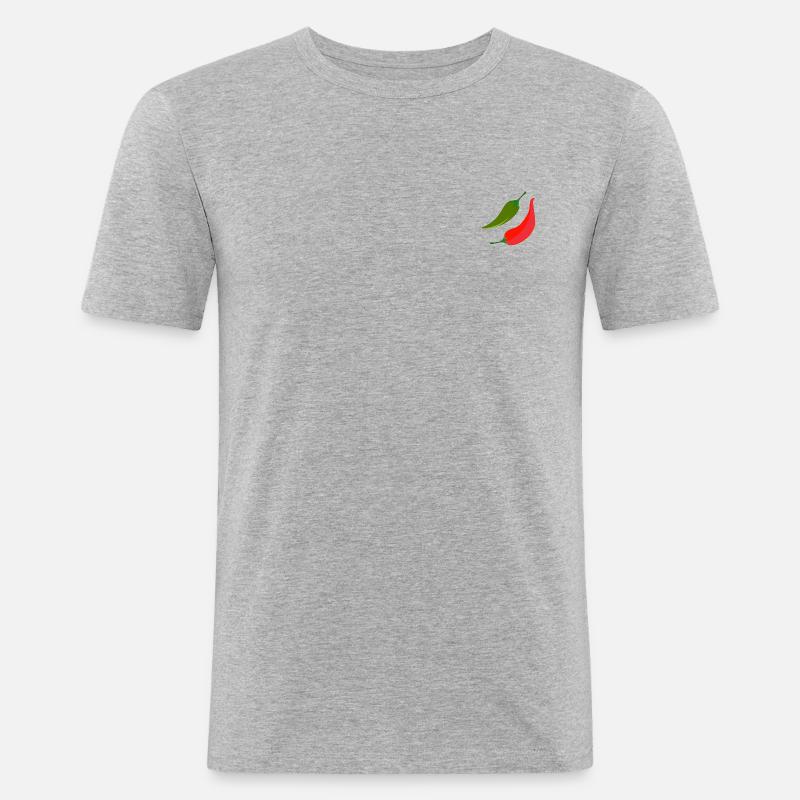 Chilli-Schoten - Männer Slim Fit T-Shirt - Grau meliert