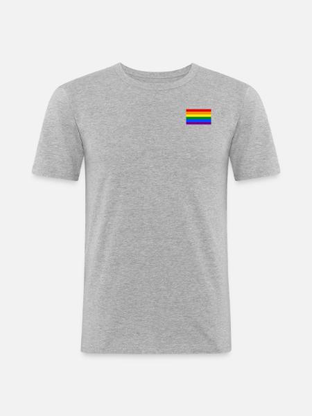 Gay Pride Flag svg - Männer Slim Fit T-Shirt - Grau meliert
