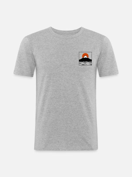 Mt. Fuji - Männer Slim Fit T-Shirt - Grau meliert