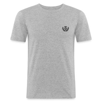 Dad of the year 2026 Vater Baby Papa 2026 Vatertag - Männer Slim Fit T-Shirt - Grau meliert - Vorne - Nik (191cm)