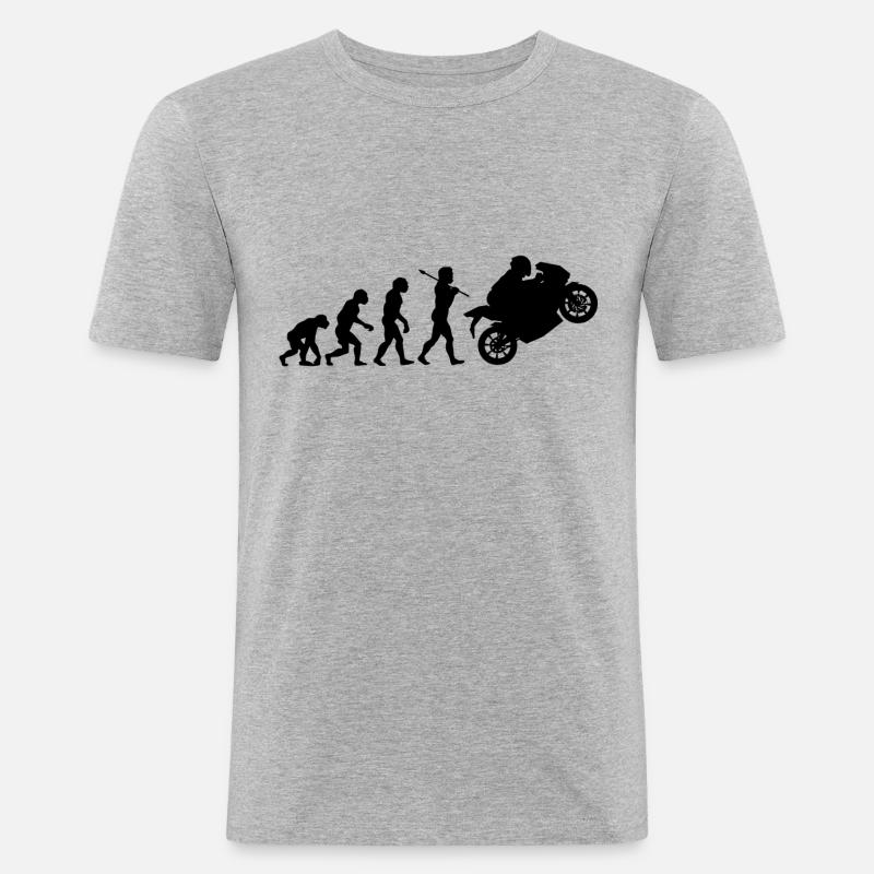 Biker evolution - Men's Slim Fit T-Shirt - heather grey