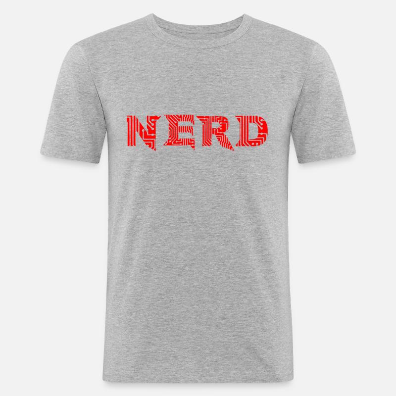 Computer Nerd - Männer Slim Fit T-Shirt - Grau meliert