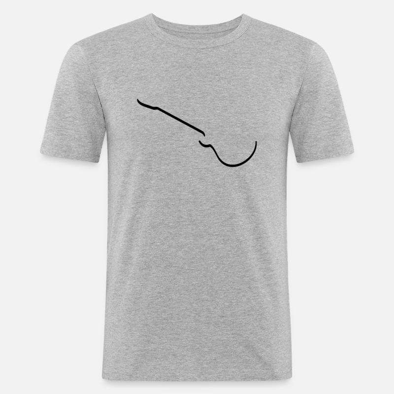 E Gitarre - Männer Slim Fit T-Shirt - Grau meliert