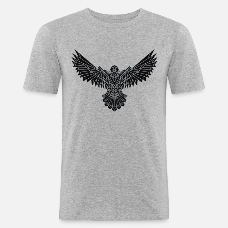 Libre comme un aigle - T-shirt près du corps Homme - gris chiné