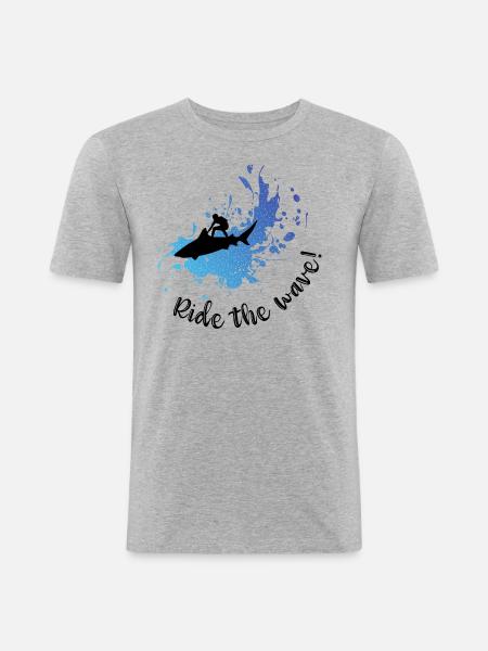 Ride the wave! - Men's Slim Fit T-Shirt - heather grey