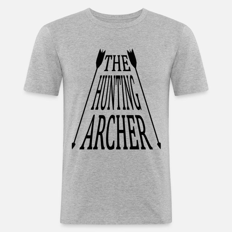 Bogenschütze, Bogenschießen, Geschenk, Männer, ... - Männer Slim Fit T-Shirt - Grau meliert