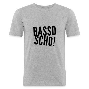 Bassd Scho! Passt schon Franken Nürnberg Würzburg - Männer Slim Fit T-Shirt - Grau meliert - Vorne - Nik (191cm)