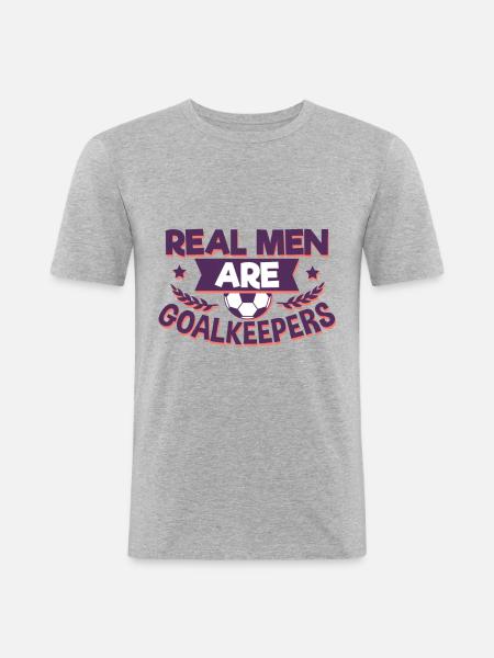 Torwart Fußball - Männer Slim Fit T-Shirt - Grau meliert