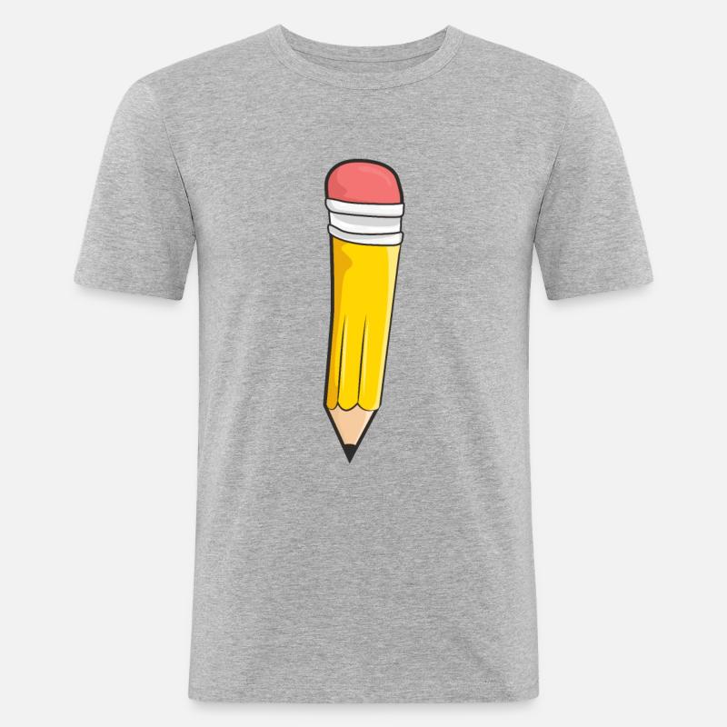 Stift Schule Einschulung - Männer Slim Fit T-Shirt - Grau meliert