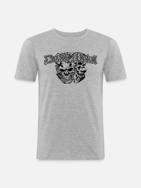 Death Metal - Männer Slim Fit T-Shirt - Grau meliert