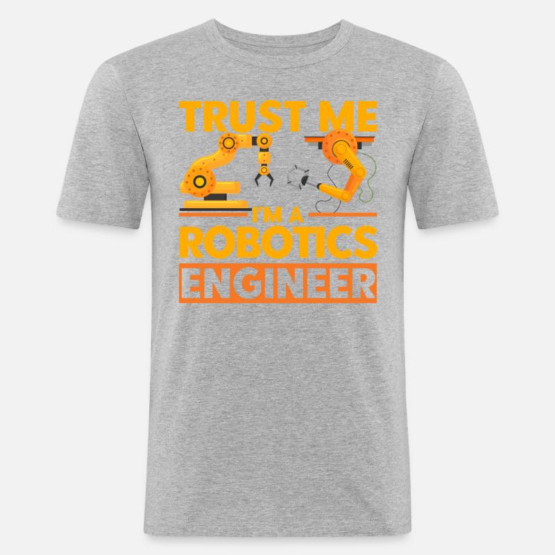 Engineering Robotics Robotics Engineer Gift - Men's Slim Fit T-Shirt - heather grey