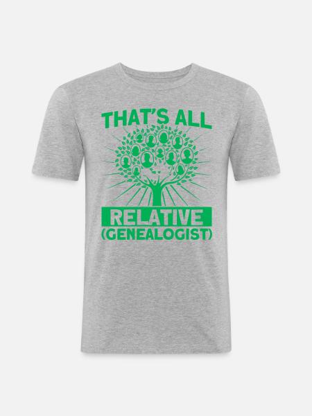 Slægtsforskning Slægtsforsker Slægtsforskning Gave - Herre Slim Fit T-Shirt - grå meleret