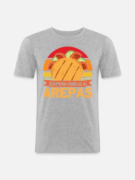 Colombian Arepa Arepas Arepa Gift - Men's Slim Fit T-Shirt - heather grey