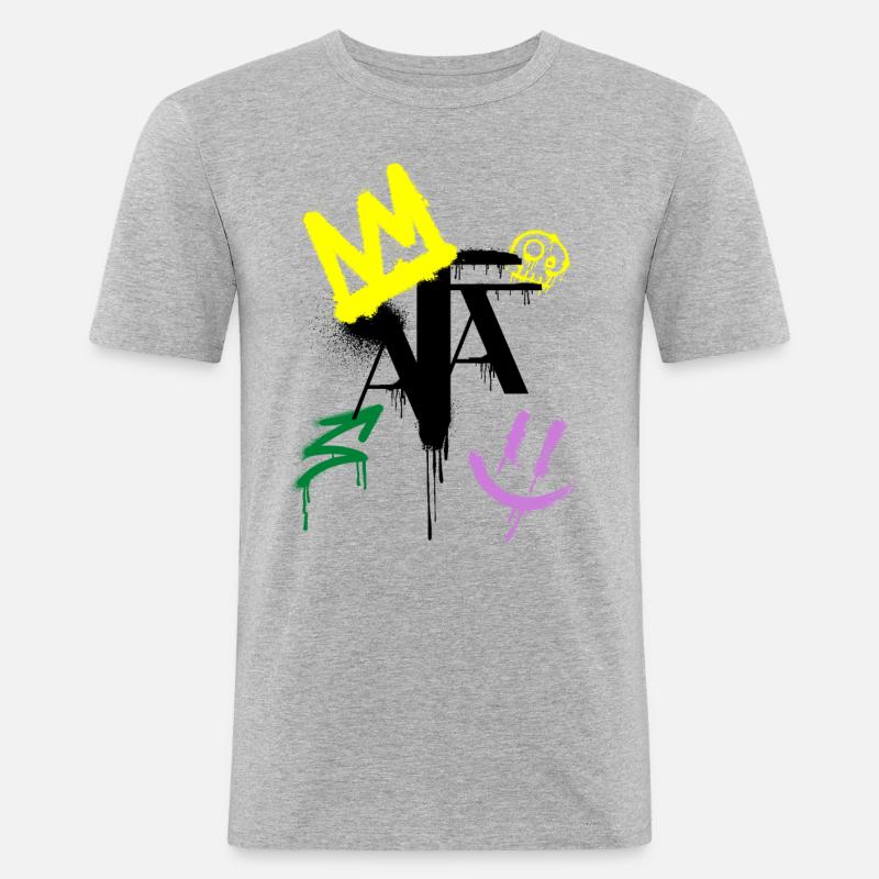 AFA Graffiti Style - Männer Slim Fit T-Shirt - Grau meliert