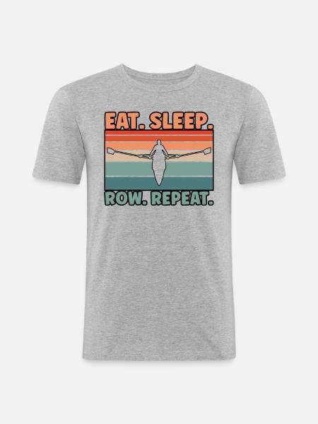 Eat Sleep Row Rowing - Men's Slim Fit T-Shirt - heather grey