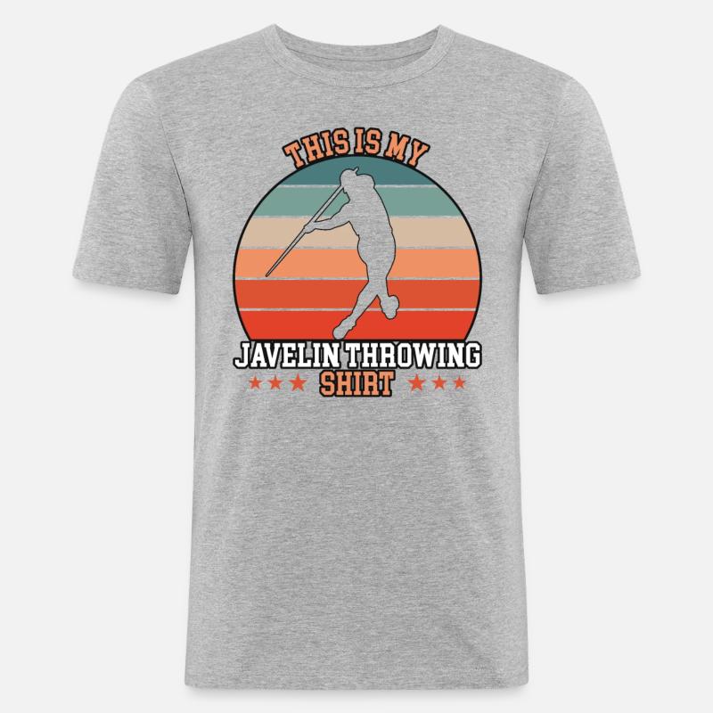 Javelin Throwing Speerwurf - Männer Slim Fit T-Shirt - Grau meliert
