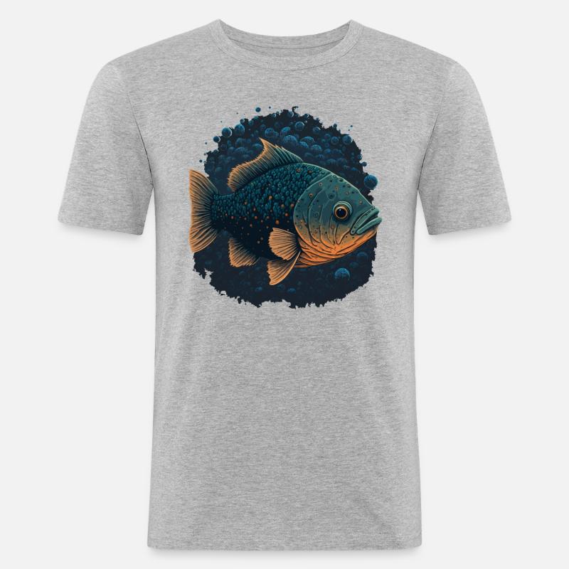 Aquarium Ventilator - Männer Slim Fit T-Shirt - Grau meliert