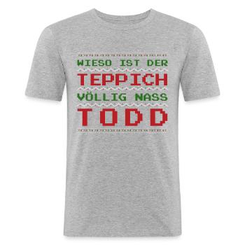 Todd und Margo Schöne Bescherung Griswold Lustig - Männer Slim Fit T-Shirt - Grau meliert - Vorne - Nik (191cm)
