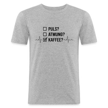 Rettungssanitäter Geschenk Krankenwagen Fahren - Männer Slim Fit T-Shirt - Grau meliert - Vorne - Nik (191cm)